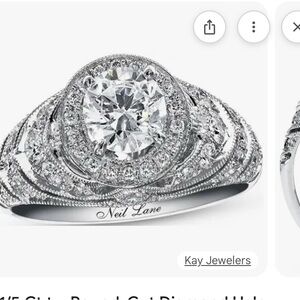 Neil Lane White Gold Diamond Halo Ring